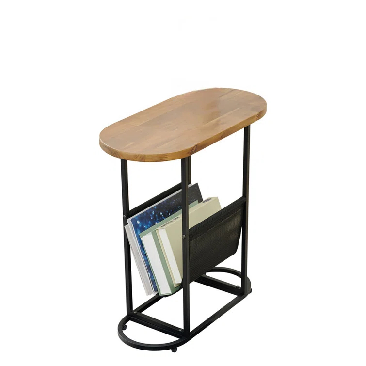17 Stories Oval Small Side Tables Living Room Small Space With Magazines Organizer Storage Space