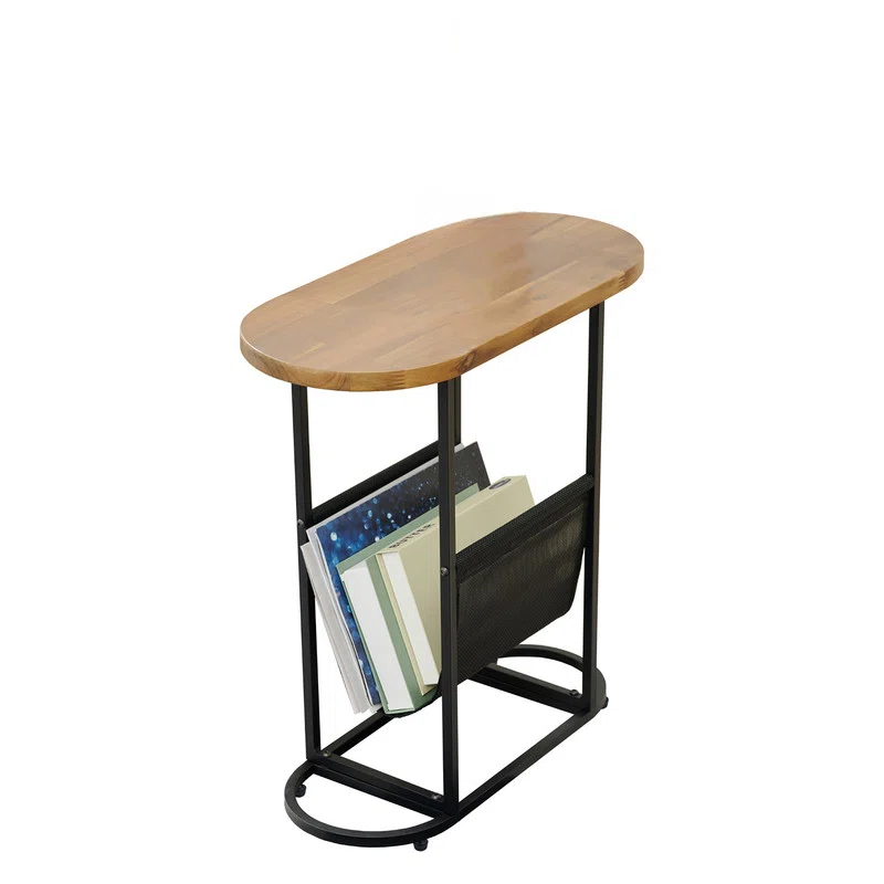 17 Stories Oval Small Side Tables Living Room Small Space With Magazines Organizer Storage Space