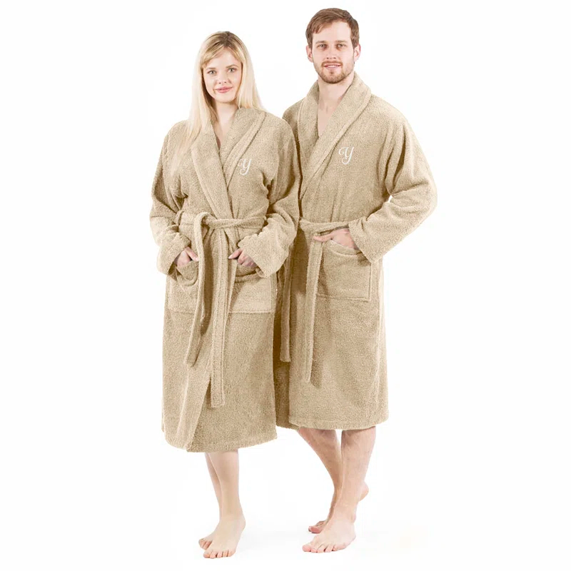 Linum Home Textiles Turkish Cotton Terry Cloth Mid-Calf Bathrobe with Pockets