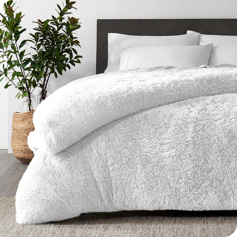 Bare Home Shaggy Fleece Plush Duvet Cover