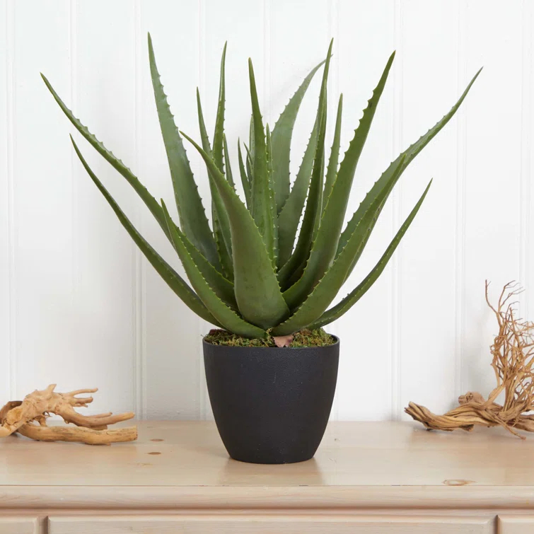 Union Rustic 26'' Faux Agave Plant in Planter