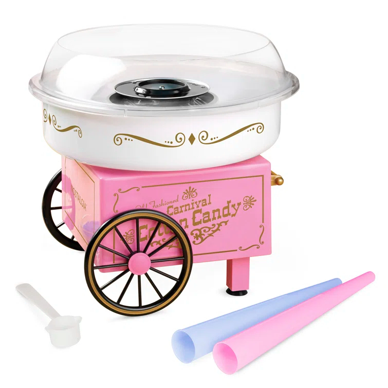 Nostalgia Nostalgia Retro Countertop Cotton Candy Machine, Includes 2 Reusable Cones & Scoop