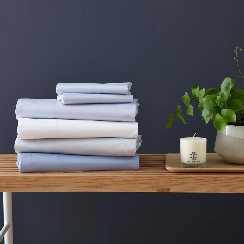 CLEAN DESIGN HOME Clean Design Home x Martex 400 Thread Count Satin Anti-Allergen Sheet Set