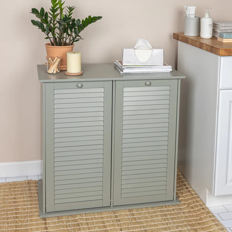 Household Essentials Tilt-out Cabinet Laundry Sorter with Shutter Front