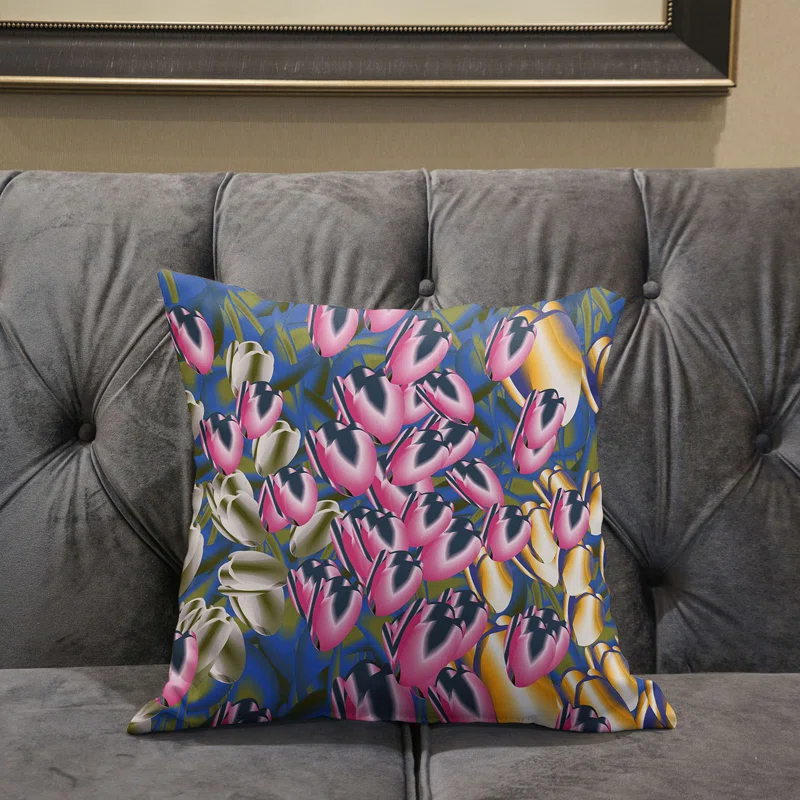 Floral Reversible Throw Pillow