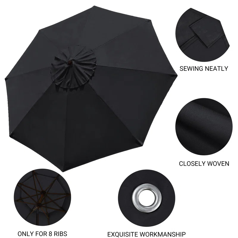 Arlmont & Co. Caeleb Fabric Replacement Cover 8 Ribs Market Patio Umbrella Cover