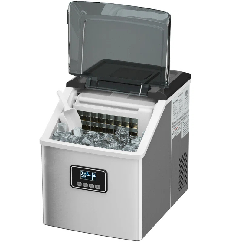 Calorful 48 Lbs Stainless Self-Clean Ice Maker With LCD Display