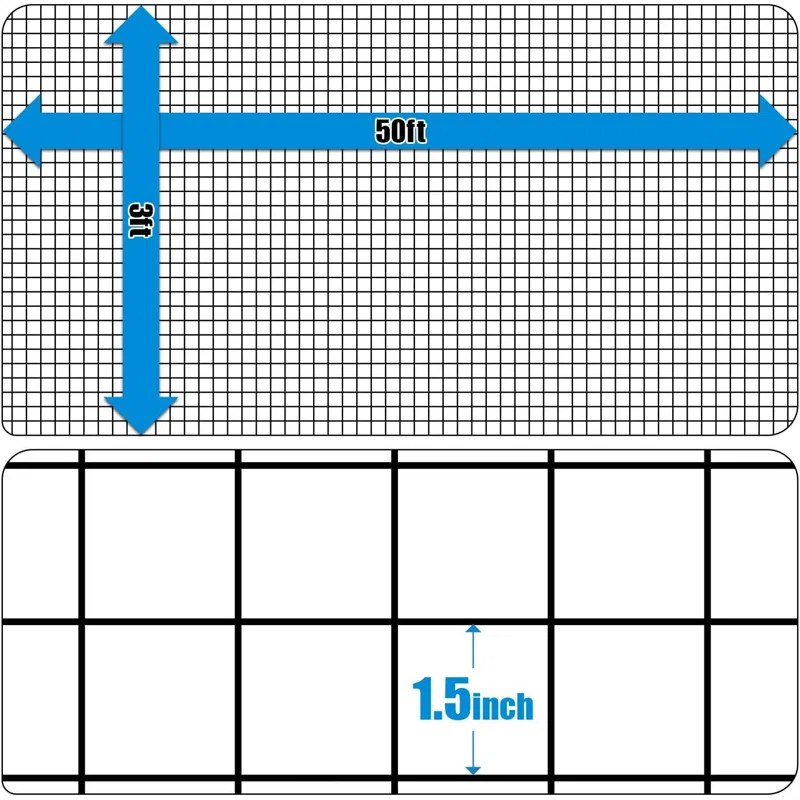 Fencer Wire Fencer Wire 16 Gauge Black Vinyl Coated Welded Wire with Mesh Size 1.5” x 1.5”, Multiple Sizes