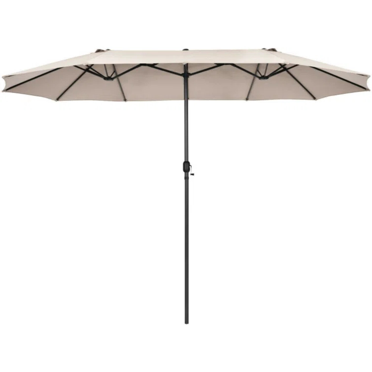 Latitude Run® 15 Feet Patio Double-Sided Umbrella With Hand-Crank System