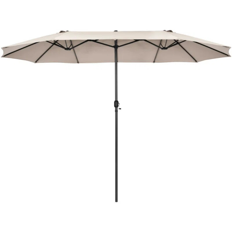 Latitude Run® 15 Feet Patio Double-Sided Umbrella With Hand-Crank System