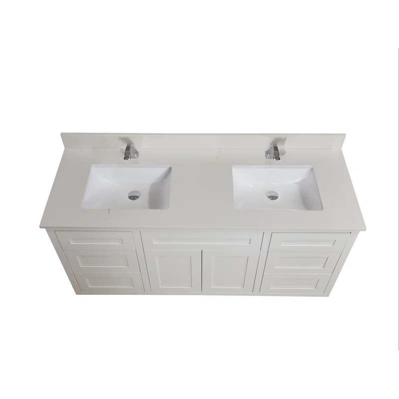 Altair 61'' Composite Double Bathroom Vanity Top with Sink