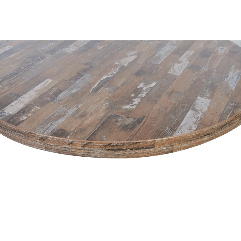BFM Seating Midtown Planked Pine 45" Round Indoor Table top 2" Thickness