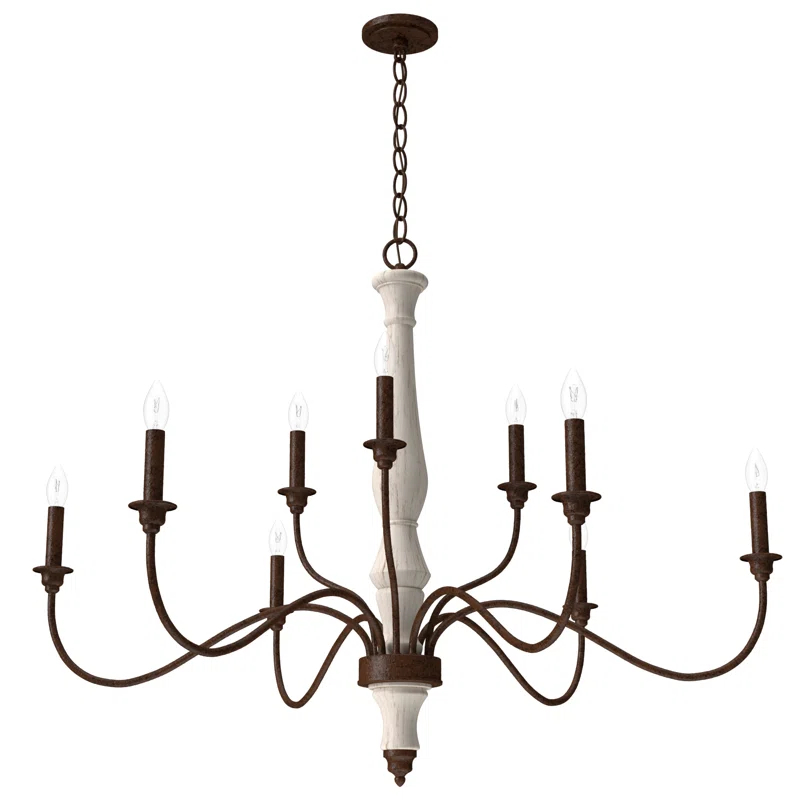 Hunter Fan Teren 9 - Light Candle Style Tiered Chandelier