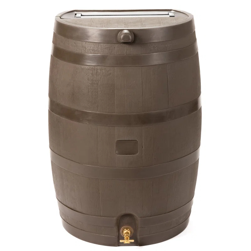 RTS Companies RTS Home Accents 50 Gallon Flat Back Rain Barrel