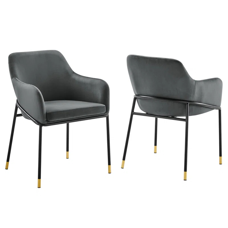 Modway Jovi Performance Velvet Dining Armchair by Modway (Set of 2)