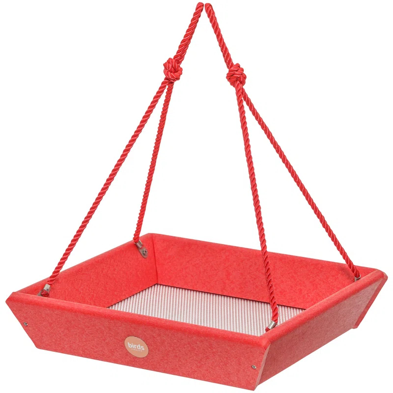 Birds Choice Birds Choice 11.25" Color Pop Collection Recycled Plastic Hanging Tray Bird Feeder, Yellow