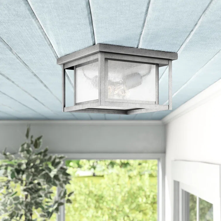 Vermont Seeded Square Outdoor Flush Mount