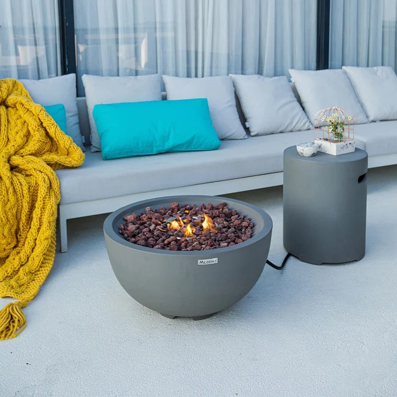 Modeno Nantucket 27" Liquid Propane Concrete Fire Bowl