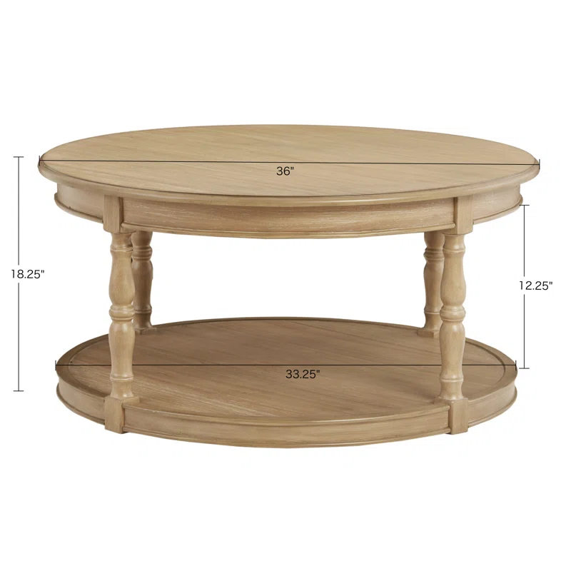 Martha Stewart Belden Round Coffee Table on Hidden Casters