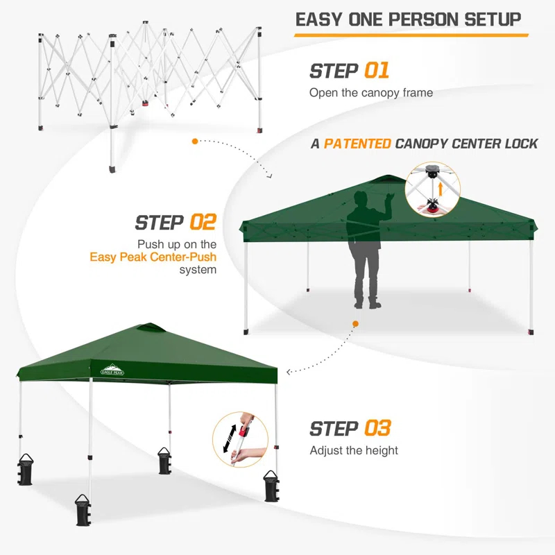 Pop Up Canopies 10 Ft. W x 10 FT. D Metal Party Tent Canopy
