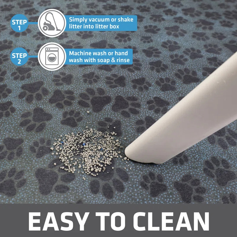 Drymate Cat Litter Mat for Litter Box, Protective & Decorative - Absorbent, Waterproof, Machine Washable