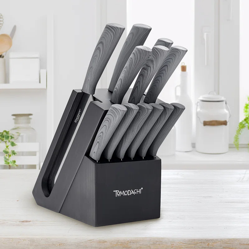 Tomodachi Raintree Ash 13 Piece Cutlery Knife Block Set