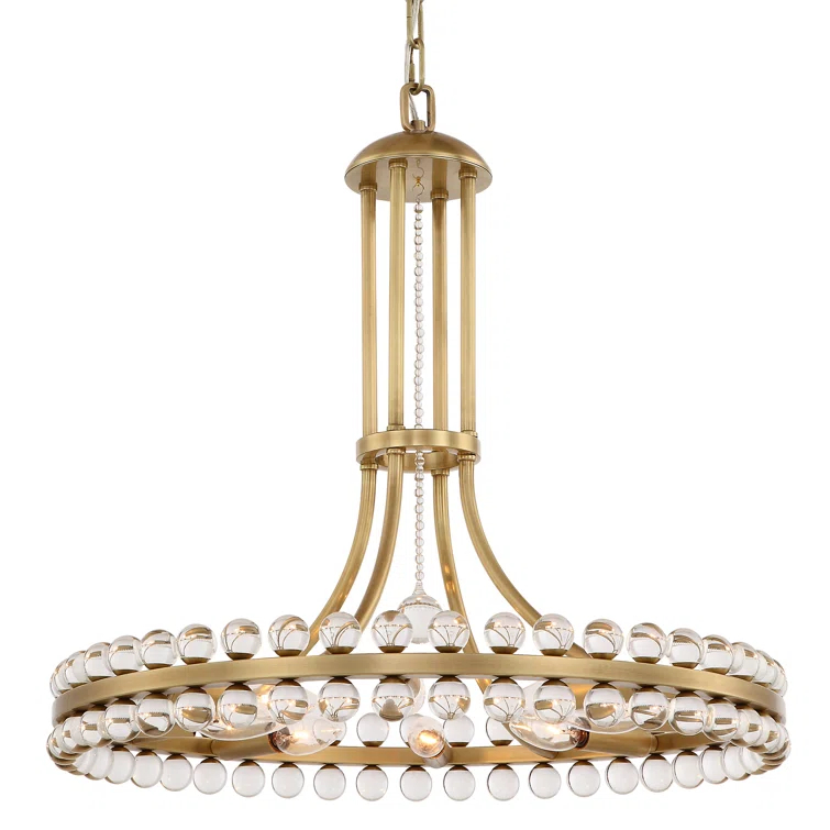 Twelve Light Chandelier-Aged Brass Finish    -Traditional Installation Crystorama Lighting Clo-8899-Ag