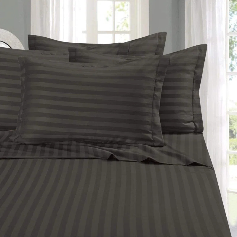 ELEGANT COMFORT Percale Striped Sheet Set