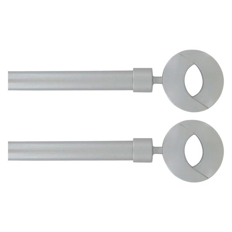 Stainless Steel Adjustable Single Curtain Rod (Set of 2)
