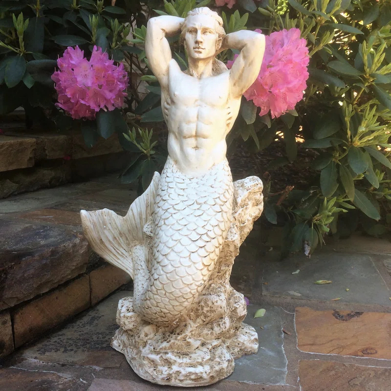 HomeStyles Life's a Beach Sexy Merman Mermaid on Coastal Rock Statue