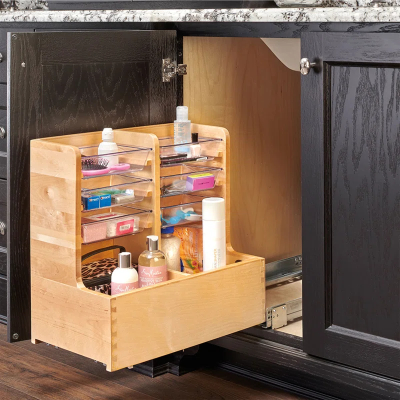 Rev-A-Shelf Rev-A-Shelf Wood Vanity Base Cabinet Organizer w/ Soft-Close