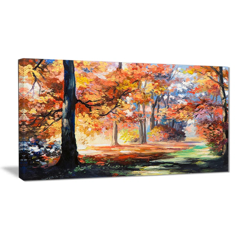 " Fall Trail In Forest Landscape "