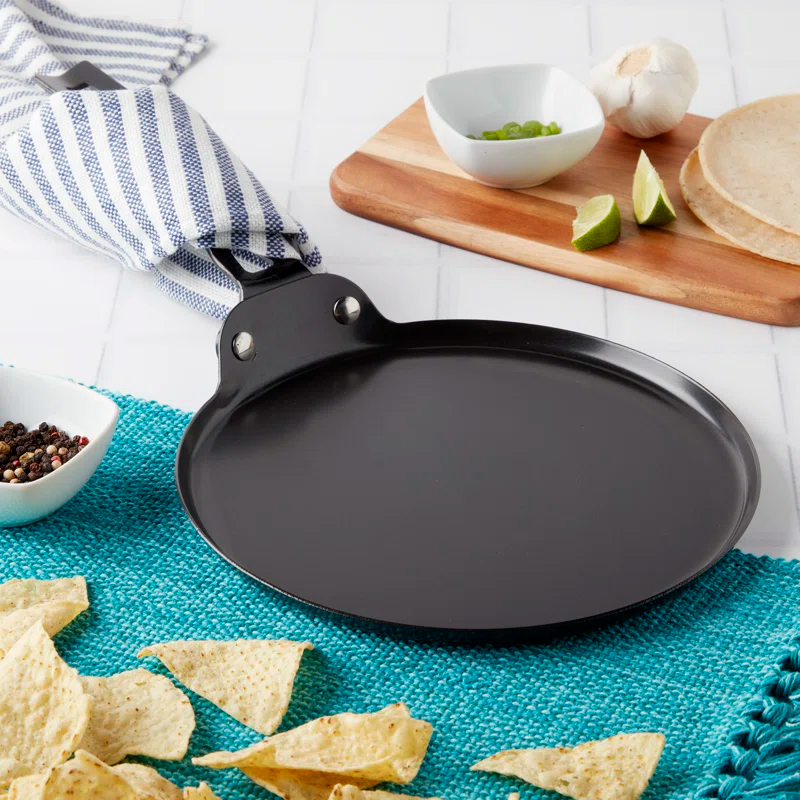 INFUSE INFUSE 9" Non-Stick Carbon Steel Comal Griddle Pan