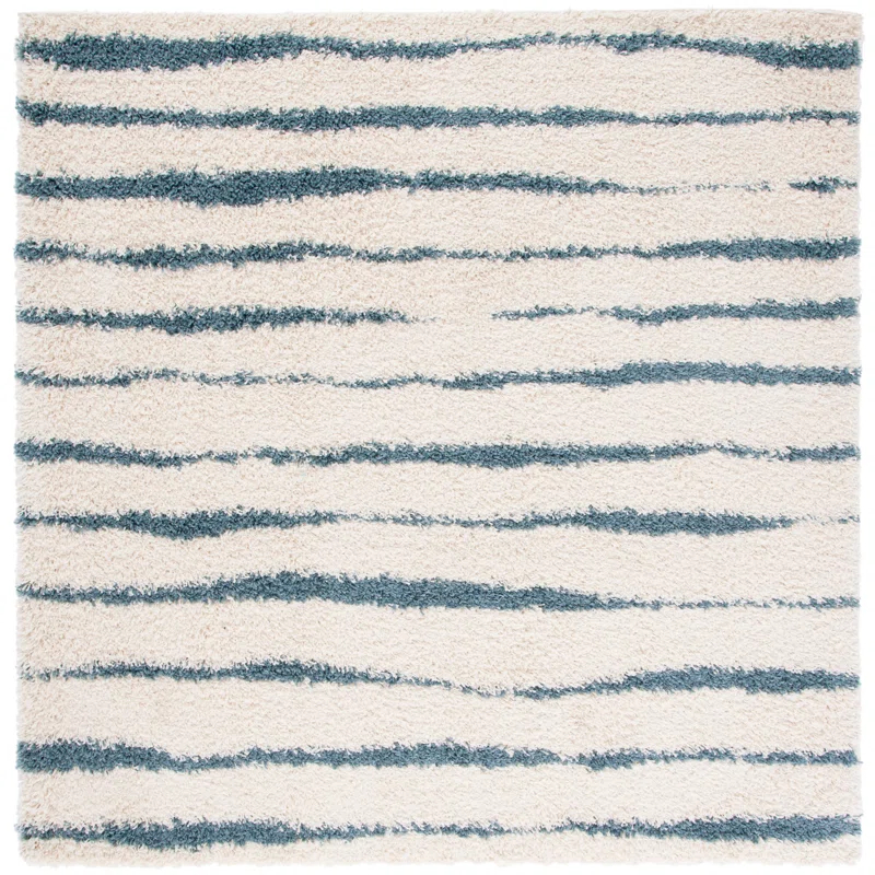 Breakwater Bay Evgeniy Venus Shag 600 Performance Striped Rug