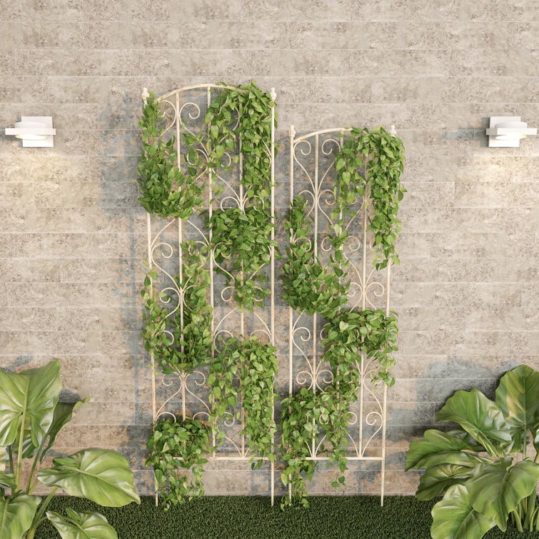 Pure Garden Set of 2 Garden Arch Trellis - Fencing for Climbing Vines, Roses, Potted Plants, and Flowers