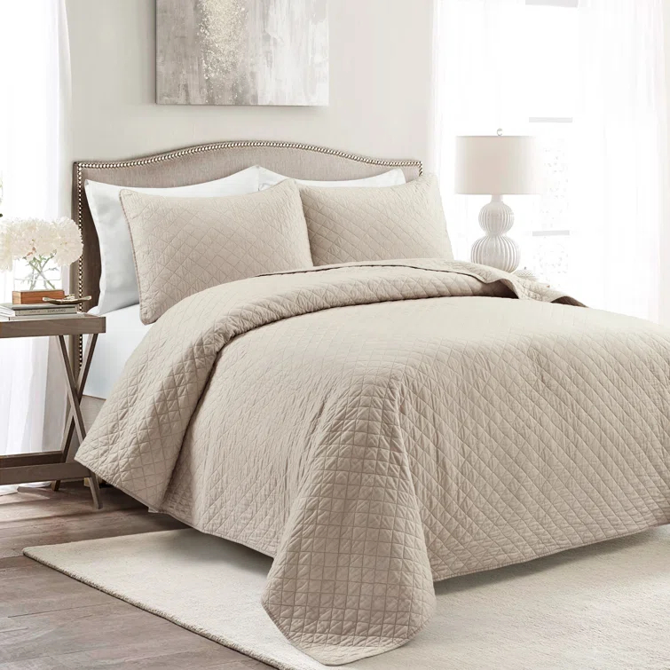 Lush Decor Ava Diamond Standard Cotton Modern & Contemporary Quilt Set