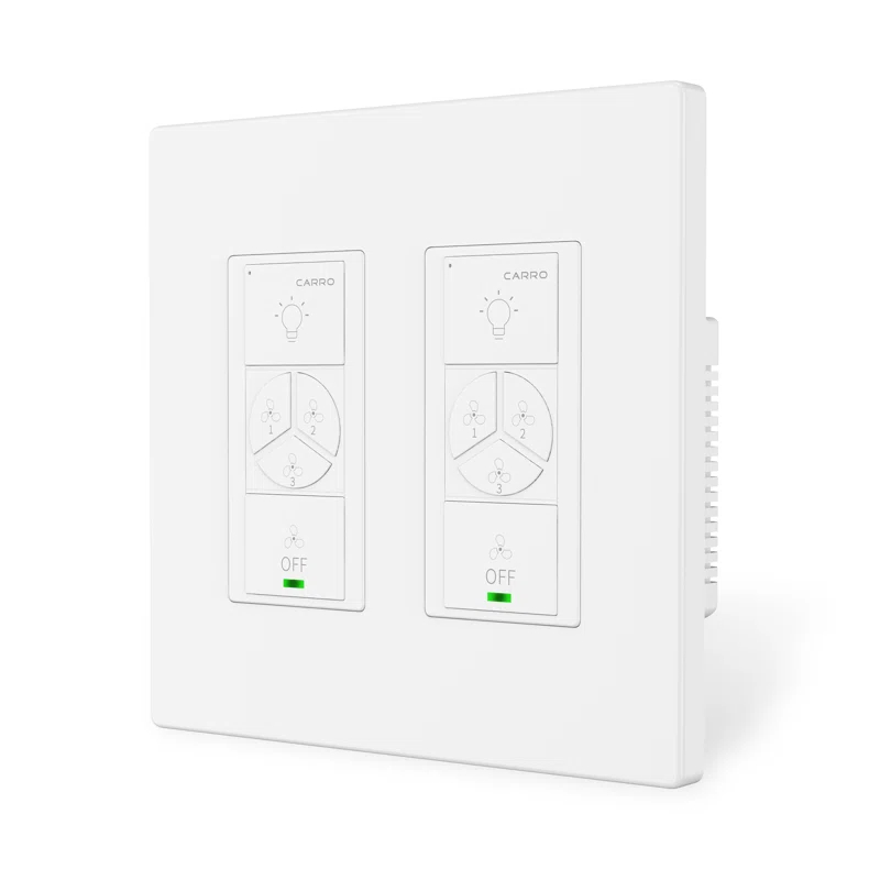 CARRO Carro Home Smart Switch, Fan Speed Control And Light On/off Switch Works With Amazon Alexa, Google Home, And Siri Shortcut, Universal Wifi Fan & Light Controller.