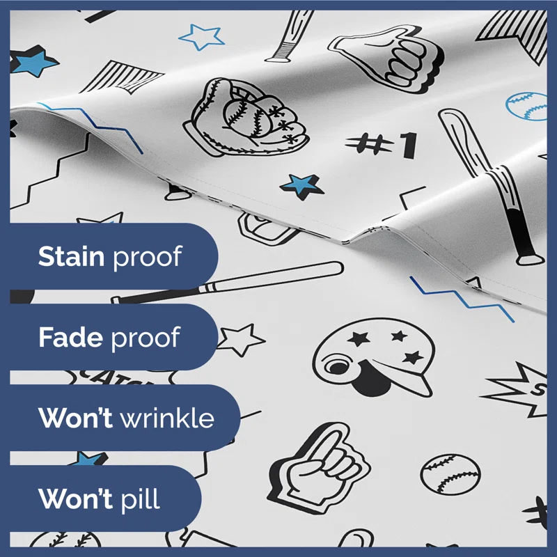 CGK Linens 4 Piece Kids Microfiber Sheet Set - Wrinkle Free - Cute, Cozy, Soft