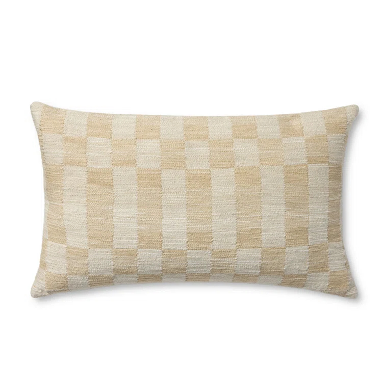 Adams Pillow by Amber Lewis x Loloi - Sand and Ivory / 13" x 21" / Down