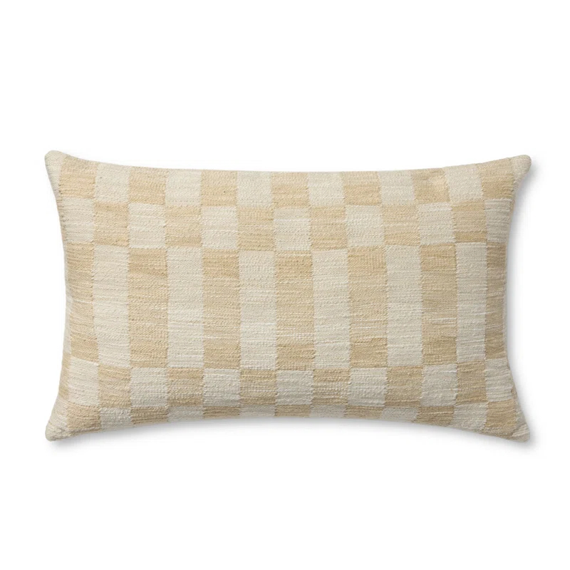 Adams Pillow by Amber Lewis x Loloi - Sand and Ivory / 13" x 21" / Polyester