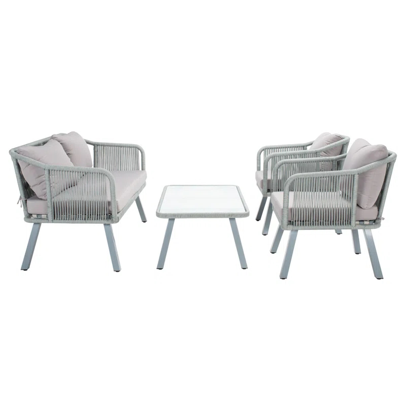 Highland Dunes Orme 4 - Person Patio Conversation Sets with Cushions