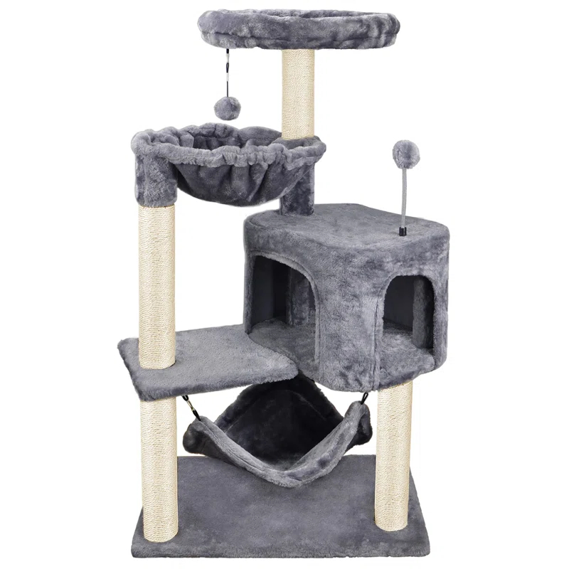 Tucker Murphy Pet™ Cat Tree With Condo, Scratching Posts & Hanging Ball For Kittens And Medium Breeds