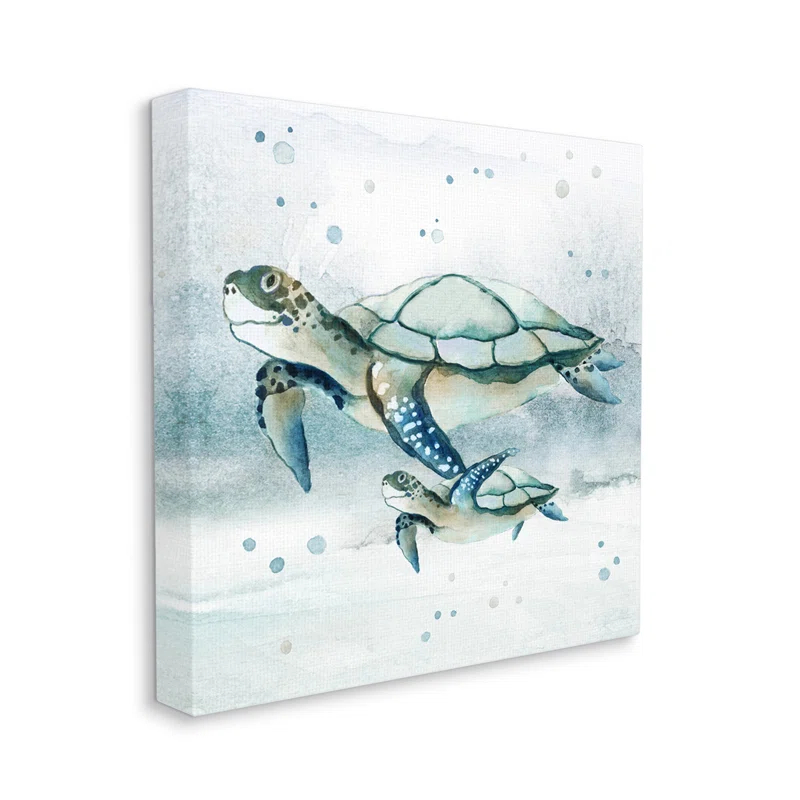 Stupell Industries " Baby Sea Turtle Bubbles " by Janet Tava
