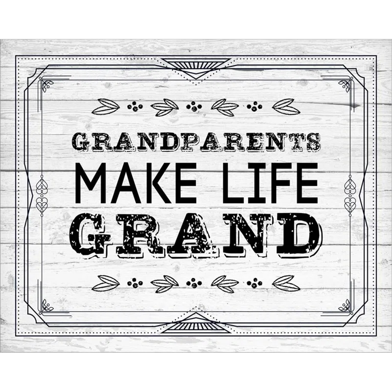 Trinx " Grandparents Make Life Grand - Painted Wood Background " by Color Me Happy