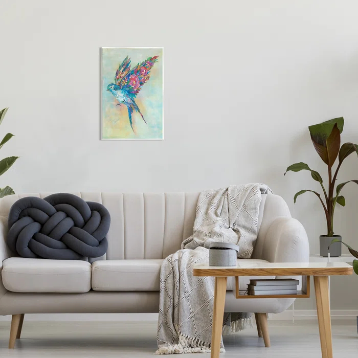 Stupell Industries " Botanical Swallow Floral Blossom Wings Bird " by Lisa Morales
