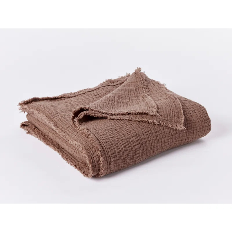 Coyuchi Topanga Matelasse Plain Weave / Muslin Throw Blanket