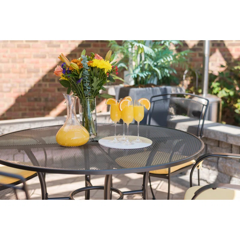 Kettler USA Round Mesh Top Dining Table with Umbrella Hole