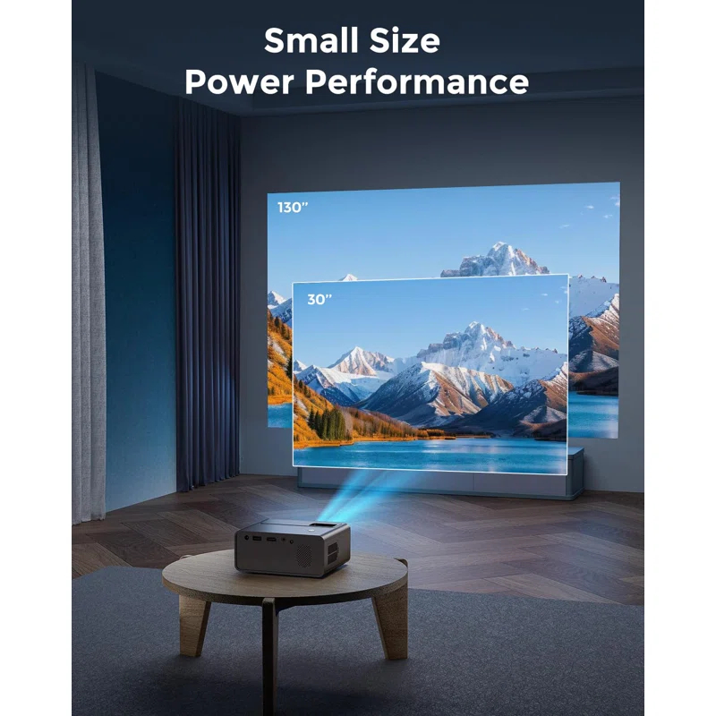 BEACHWATER POOL & SPA, LLC Mini Projector, 2025 Upgraded Full HD 1080P Support Video Projector, Portable Small Movie Projector, Compatible With Ios/Android/Windows/TV Stick/Box/USB/HDMI