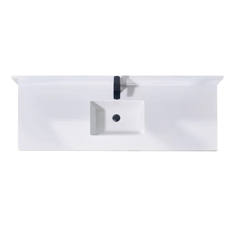 61'' Stone Single Bathroom Vanity Top with Sink