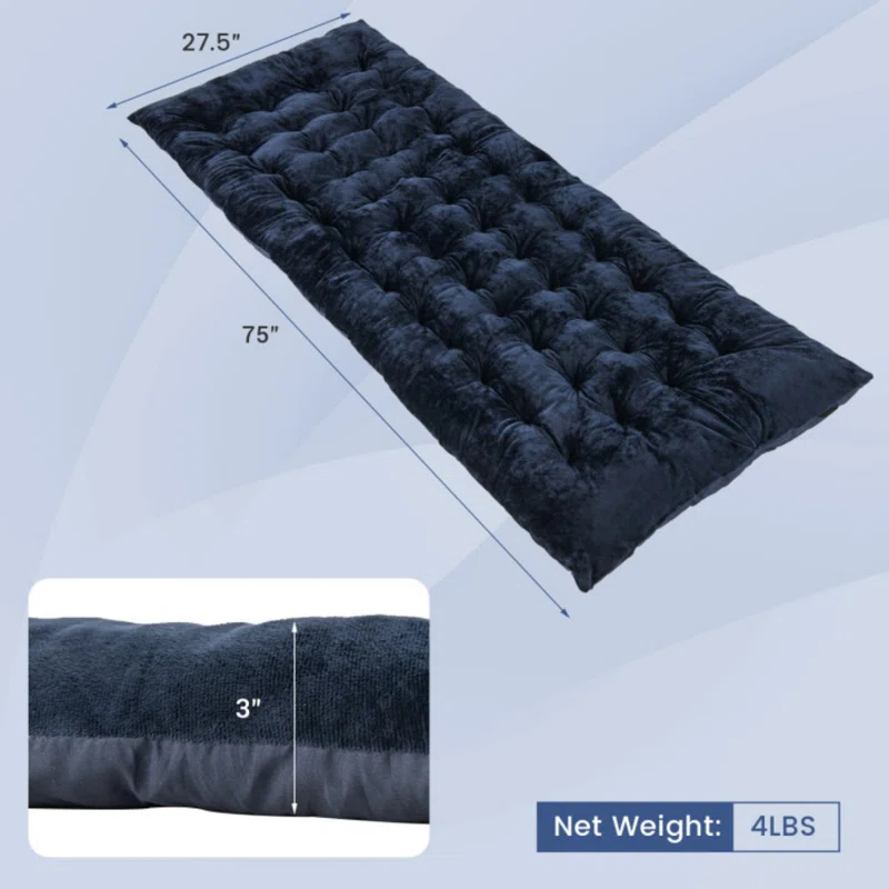 Spiritual Realm 75 x 27.5 Inch Camping Cot Pads with Soft and Breathable Crystal Velvet